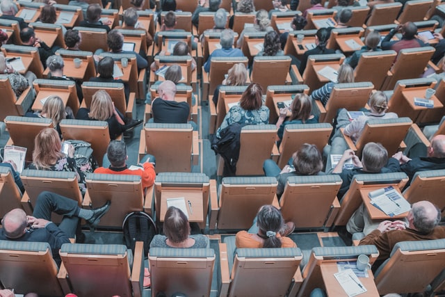 Photo of a college classroom environment